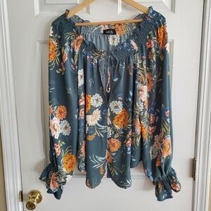 Fab'rik Off the shoulder blouse with floral print size medium